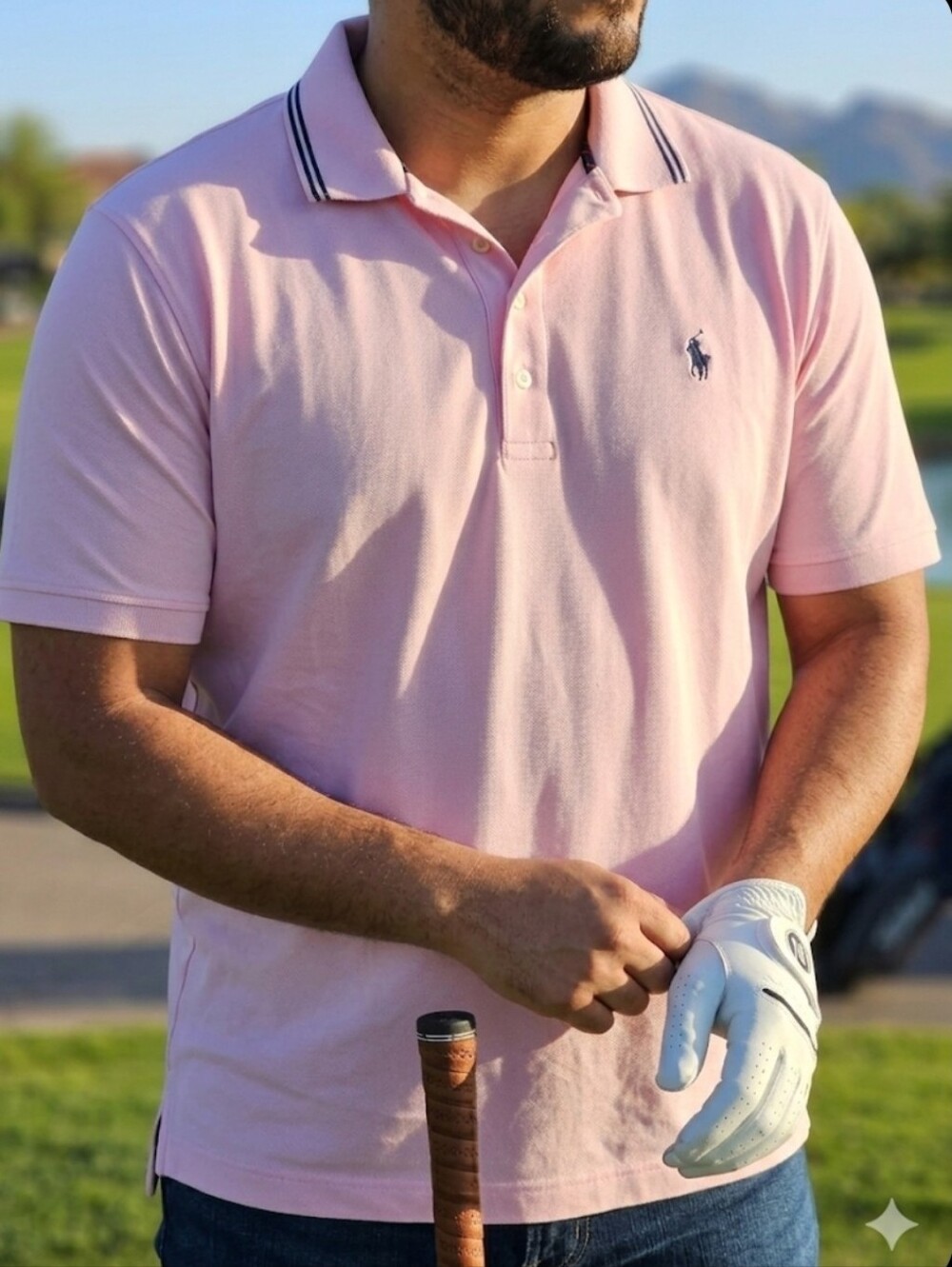 Polo Golf Ralph Lauren Performance Men's XXL Pink Pima Cotton Stretch Shirt